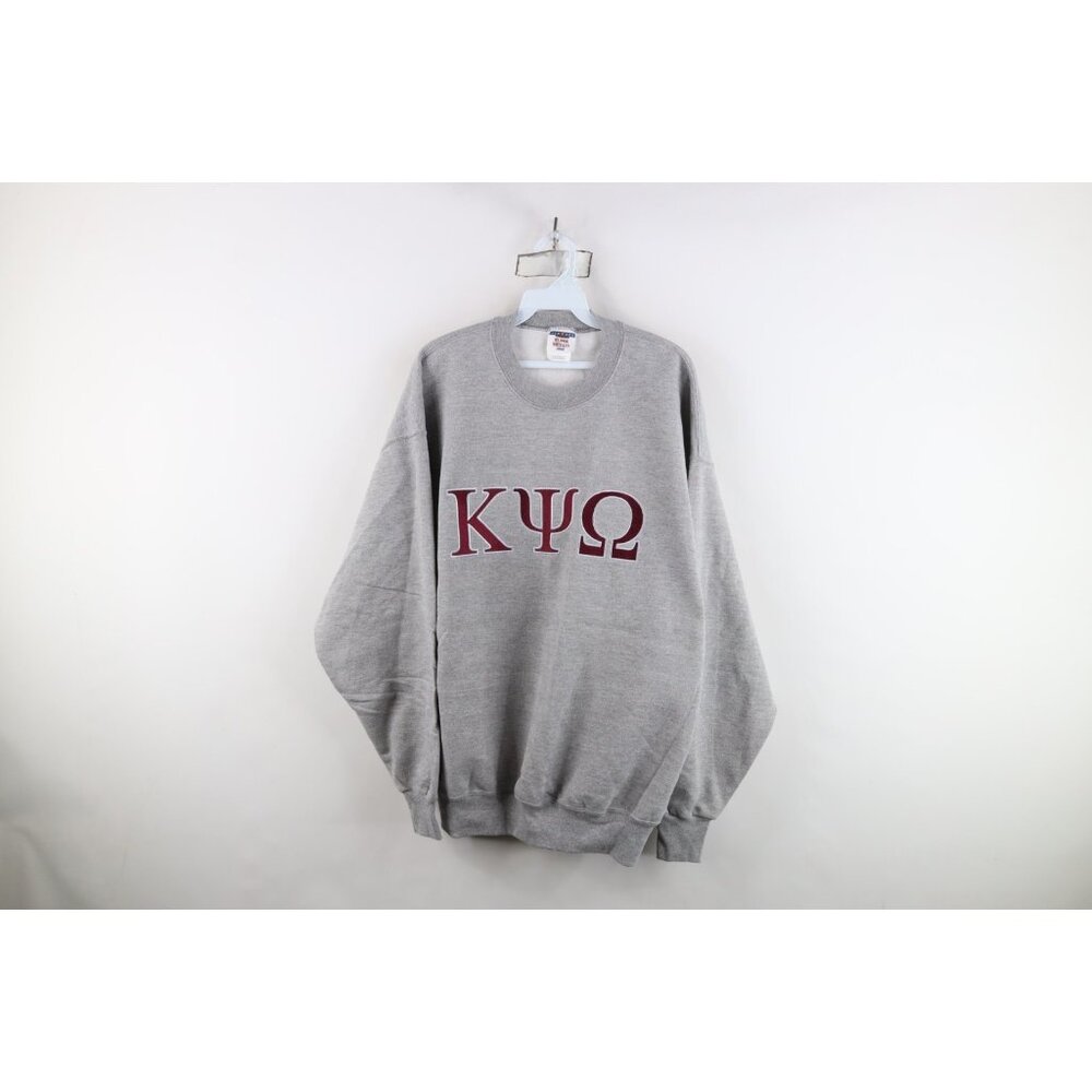 Vintage 90s Womens Size Large Kappa Alpha Psi Sorority Crewneck Sweatshirt Gray